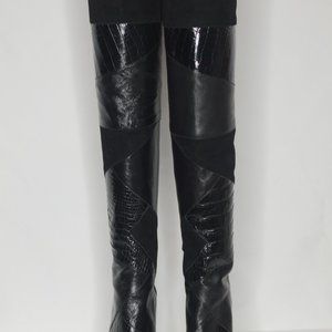 Over the knee Alligator/Suede Boots